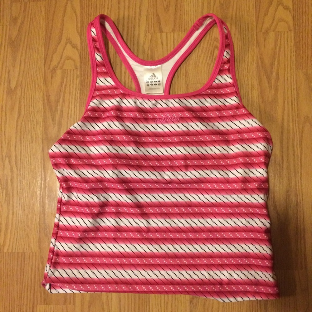 Adidas workout tank with built in bra, medium